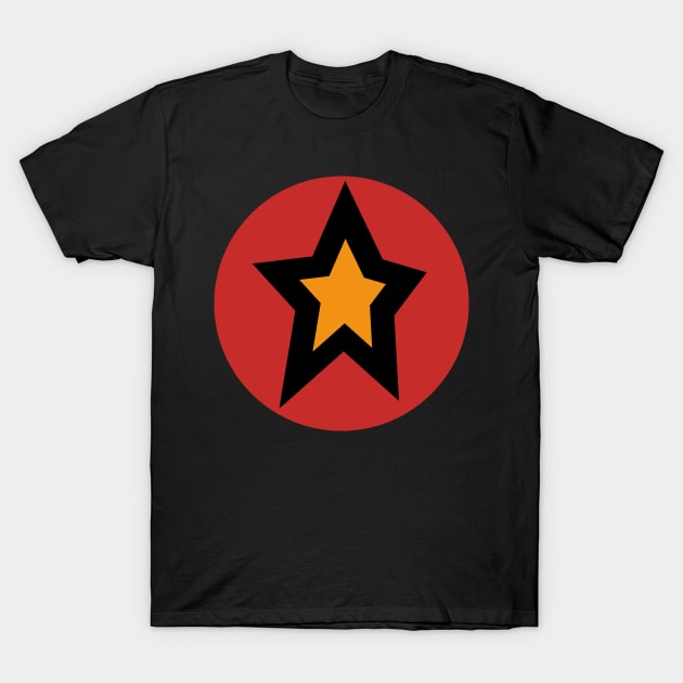 Gold Star Red Circle Graphic T-Shirt by ellenhenryart